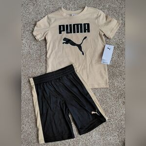 PumaShort Sleeve T-Shirt and Shorts 2 Piece Outfit Boys Size 5 NWT